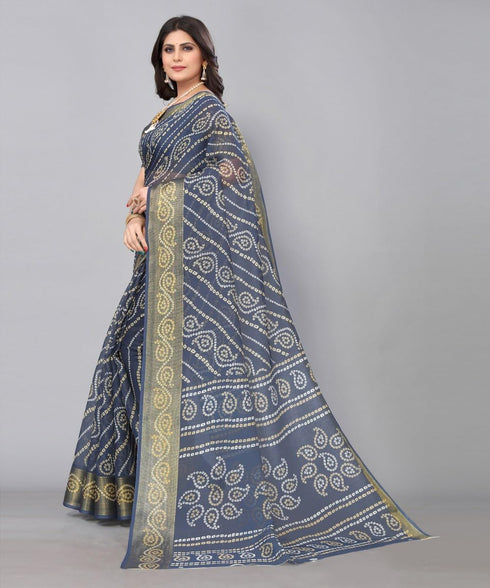Vasthrlay Printed Yellow Jetpuri Ethnic Wear