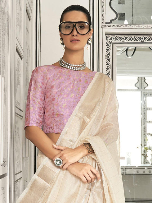 Vasthrlay Unstitched Multicolor Comfortable Friendly Saree