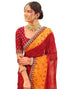 Vasthrlay Georgette Embroidery Unstitched Red Saree