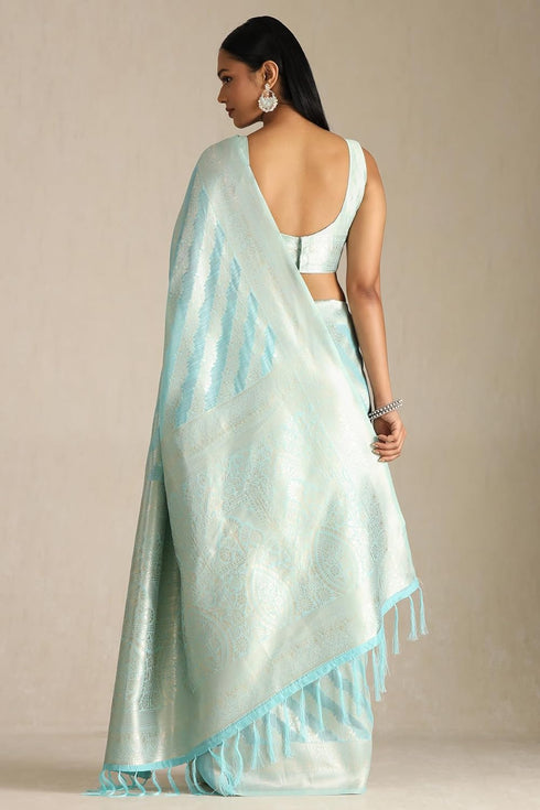 Vasthrlay Turquoise Tussar Design