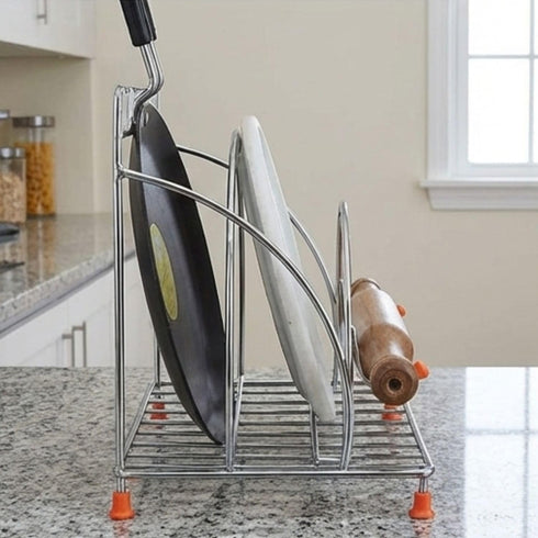 Stainless Steel 4-in-1 Chakla Belan Tawa Chimta Stand