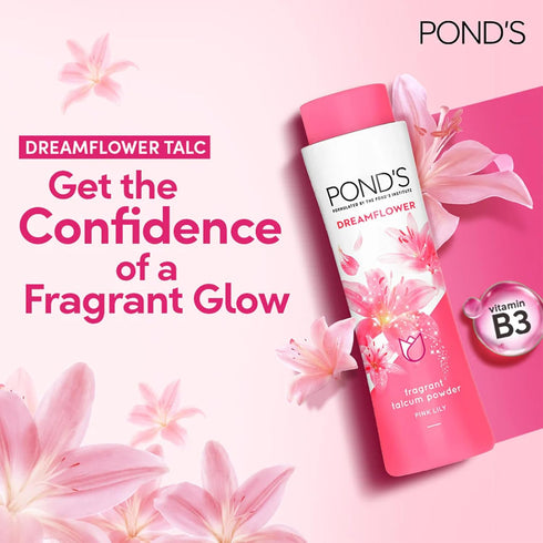 Ponds Dreamflower Fragrant Talc Powder Pink Lilly