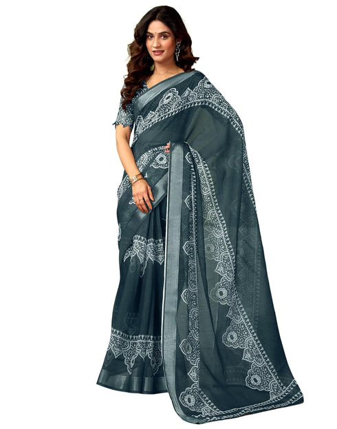 Vasthrlay Womens Cotton Printed Yellow Saree