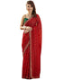 Vasthrlay Georgette Bandhani Unstitched Red Saree