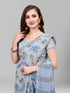 Vasthrlay Cotton Printed Mulmul Cream Saree