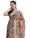 Vasthrlay Womens Printed Unstitched Cream Saree