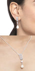 Clara 925 Sterling Silver Pearl Queen Pendant Earring Chain Jewellery Set