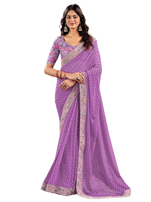 Vasthrlay Georgette Embroidery Rani Saree