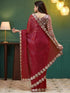 Vasthrlay Georgette Embrodered Mauve Saree