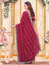 Vasthrlay Georgette Embroidery Wine Saree