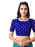 Vasthrlay Georgette Bandhani Teal Blue | Blue Saree With Unstitched Blouse Piece