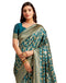 Vasthrlay Womens Banarasi Unstitched Olive Green Saree