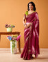 Vasthrlay Weaving Printed Unstitched Maroon Saree