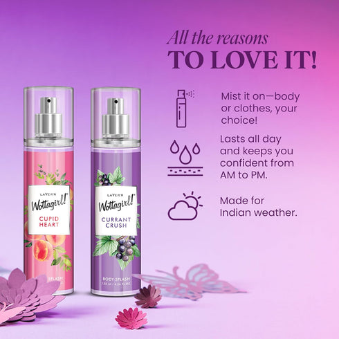 Layer'r Wottagirl Cupid Heart & Currant Crush Body Splash Combo For Women (Pack Of 2)