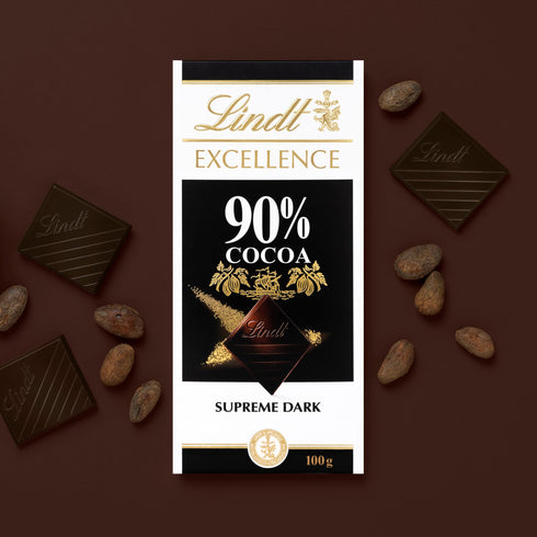 Lindt Excellence 90 Cocoa Dark Supreme Noir Chocolate Bar