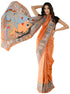 Vasthrlay White Printed Unstitched Saree