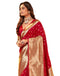 Vasthrlay Paithani Jacquard Unstitched Dark Green Saree