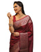 Vasthrlay Banarasi Kanjivaram Unstitched Teal Saree