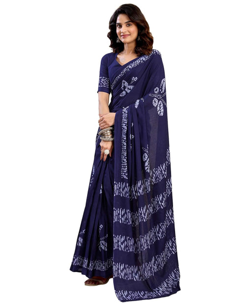 Vasthrlay Womens Printed Unstitched Dark Green Saree