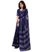 Vasthrlay Womens Printed Navy Blue Saree With Unstitched Blouse Piece