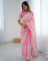 Vasthrlay Georgette Embroidery Blue Saree With Blue Unstitched Blouse Piece