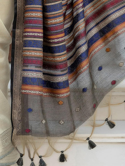 Vasthrlay Weaving Beige1 Beige Saree