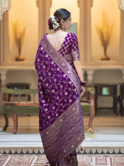 Vasthrlay Banarasi Traditional Unstitched Saree