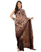 Vasthrlay Printed Georgette Unstitched Brown Saree