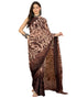Vasthrlay Printed Georgette Unstitched Brown Saree