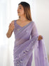 Vasthrlay Georgette Embrodered Mauve Saree