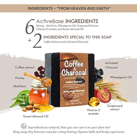 Nyassa Coffee and Charcoal Handmade soap 150 gm