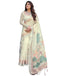 Vasthrlay Womens Printed Beige Saree With Unstitched Blouse Piece