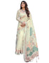 Vasthrlay Womens Printed Beige Saree With Unstitched Blouse Piece
