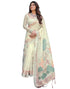 Vasthrlay Womens Printed Unstitched Light Green Saree