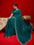 Vasthrlay Georgette Scalloped Navy Navy Blue Saree