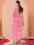 Vasthrlay Sequins Embroidery Unstitched Purple Saree