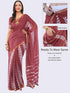 Vasthrlay Maroon Women'S Chevron Printed Linen Saree