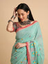 Vasthrlay Handloom Embroidered Apricot Saree
