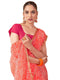 Vasthrlay Chiffon Bandhani Unstitched Peach Saree
