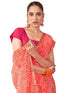 Vasthrlay Chiffon Bandhani Unstitched Peach Saree