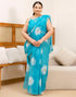 Vasthrlay Chanderi Printed Unstitched Blue Saree