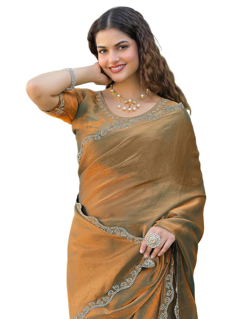 Vasthrlay Weaving Printed Mauve Saree