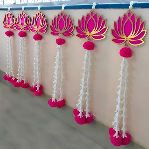 Lotus Hanging Set | Floral Wall Hangings for Temple & Pooja Decoration