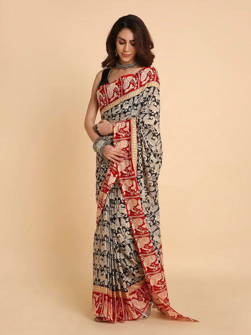 Vasthrlay Lightweight Breathable Traditional Printed Saree