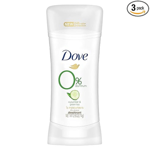 Dove Female 0% Aluminum Deodorant ¼ Moisturizers Cucumber & Green Tea Aluminum Free Roll