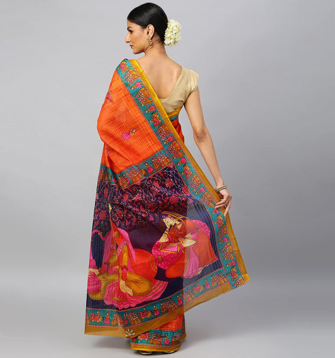 Vasthrlay Cotton Blue Saree