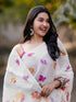 Vasthrlay Womens Printed Unstitched Off White Saree