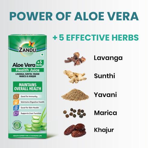 Zandu Aloe Vera And 5 Herbs Health Juice