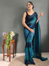 Vasthrlay Womens Georgette Unstitched Brown Saree