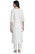 Vasthrlay Women's Off-White Poly Silk Solid Kurta with Pant and Dupatta